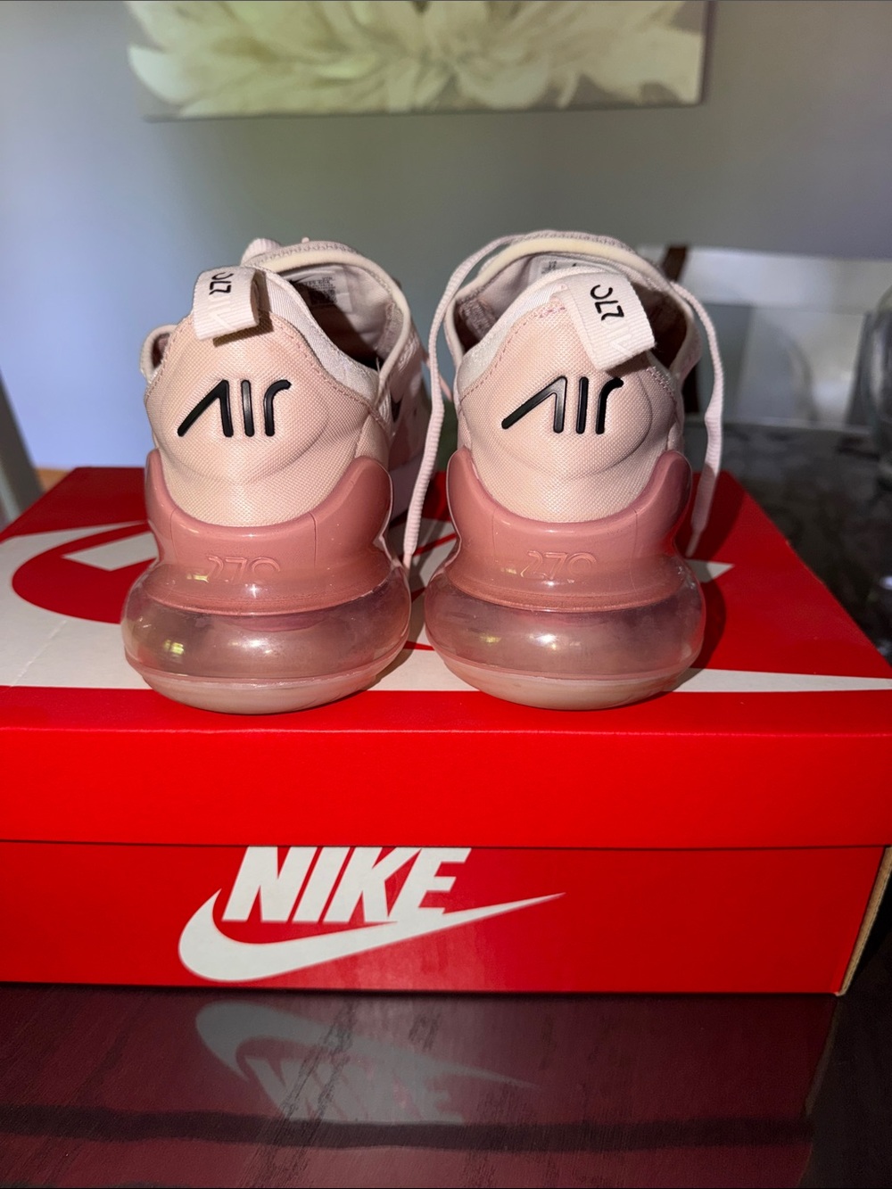 Nike Women’s Air Max 270 Sneakers - Light Pink and Rose - Picture 4 of 4